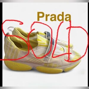 Prada Cloudbust Yellow and White Trainers